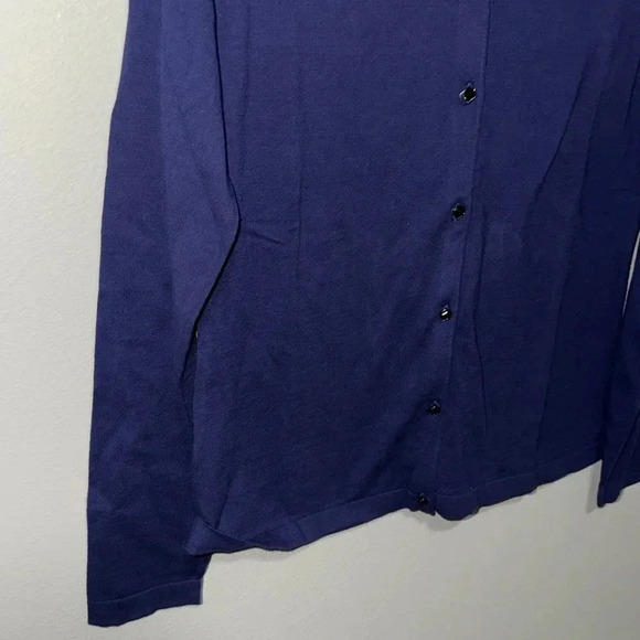Tommy Bahama Indigo Blue Cardigan with gem buttons, 100% cotton. Size SM/P. EUC. - Picture 4 of 6